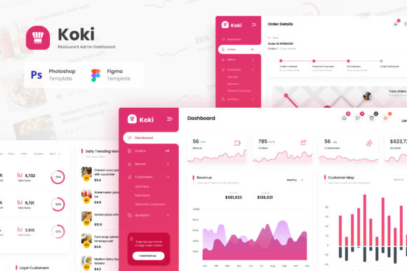 Download Koki Restaurant Food Admin Dashboard UI - Koki Collection
