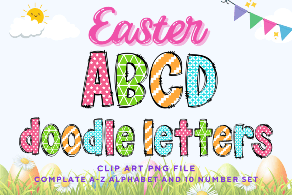 Download Easter Day Doodle Alphabet Bunny Letters - Premium Resources