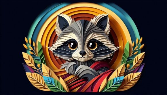 Download Expressionism of a Baby Raccoon Peeking - Expressionism Collection